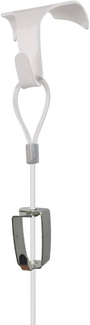 10-Pack Picture Molding Hook Set with Crown Moulding Hooks, Clear Looped Cables, White Picture Rail Hooks, 39 inch Cord P935407