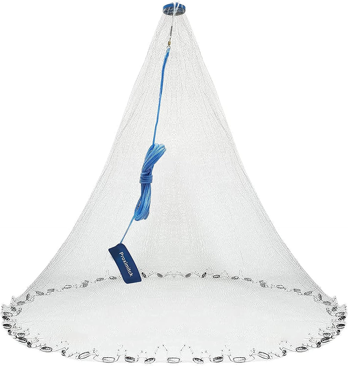 American Saltwater Fishing Cast Nets, 4Ft 6Ft 8Ft 10Ft 12Ft Radius, Stainless Steel Round Weights, 3/8 in Mesh Size V87517