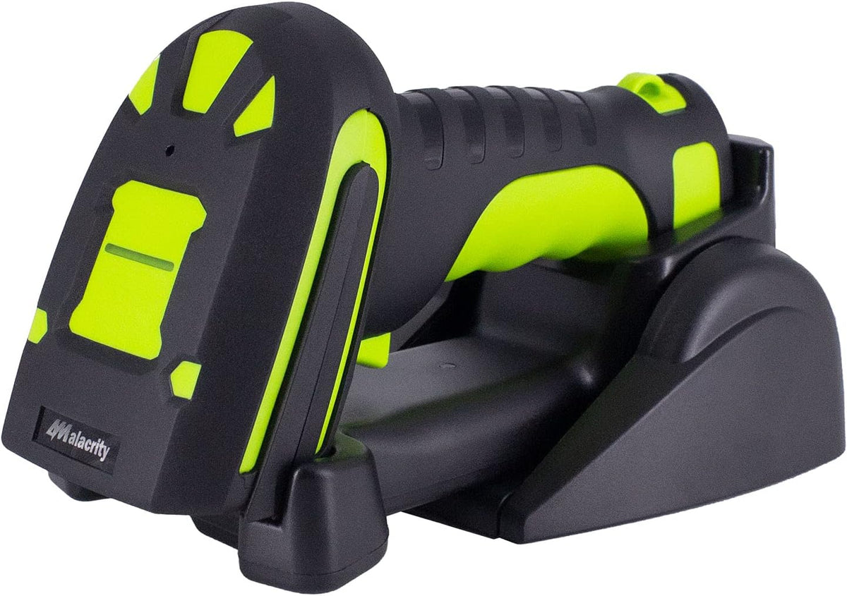 2D Industrial Barcode Scanner with Wireless Charging Stand, 433Mhz Wireless & Bluetooth 2in1 Barcode Reader, Pack of 2 X9452
