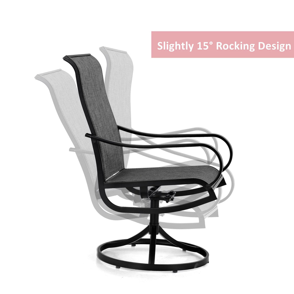 Swivel Dining Chairs Set of 2 with Black Steel Frame A974807