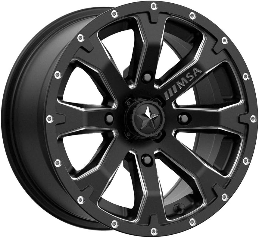 Bundle - 9 Items: 14 Wheels Black 32 Tires 4x137 Bolt Pattern 10mmx1.25 Lug Kit Y38999