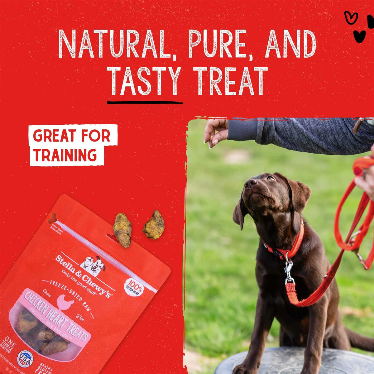 Chicken Hearts Freeze-Dried Dog Treats Y9414