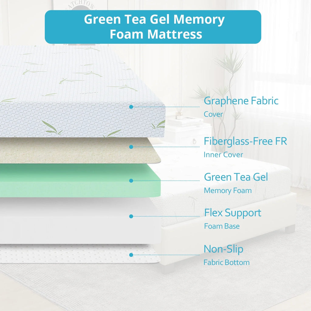 Twin Size Memory Foam Mattress with Cover F828725