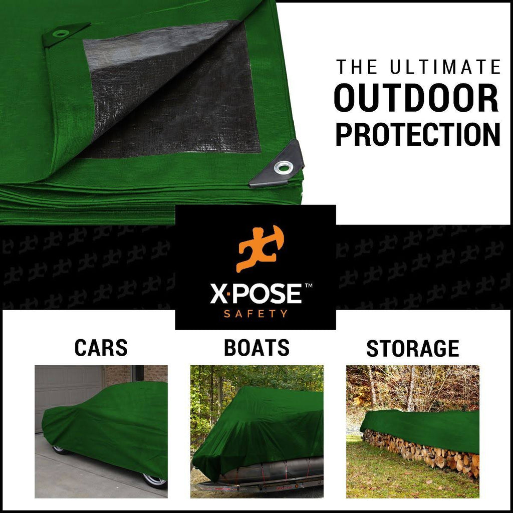 Heavy Duty Green/Black Poly Tarps 20' x 40' N89405