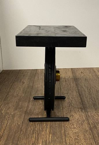 Black and Gold Wheel Accent Table Q2320