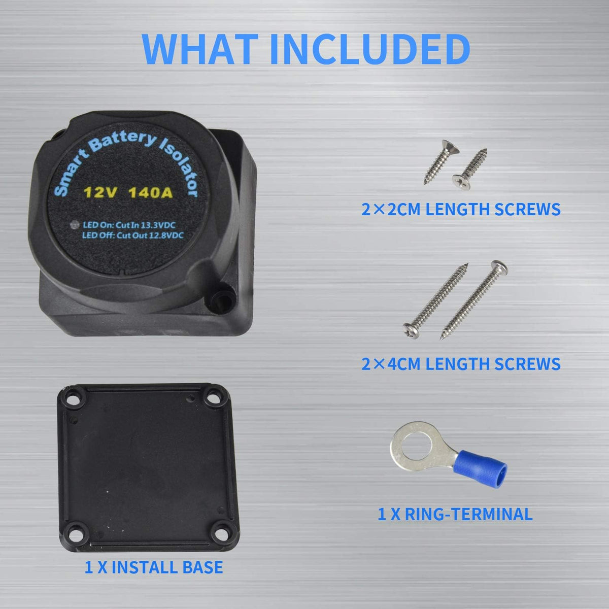 Dual Battery Isolator Kit 12V 140Amp Voltage Sensitive Relay A33239