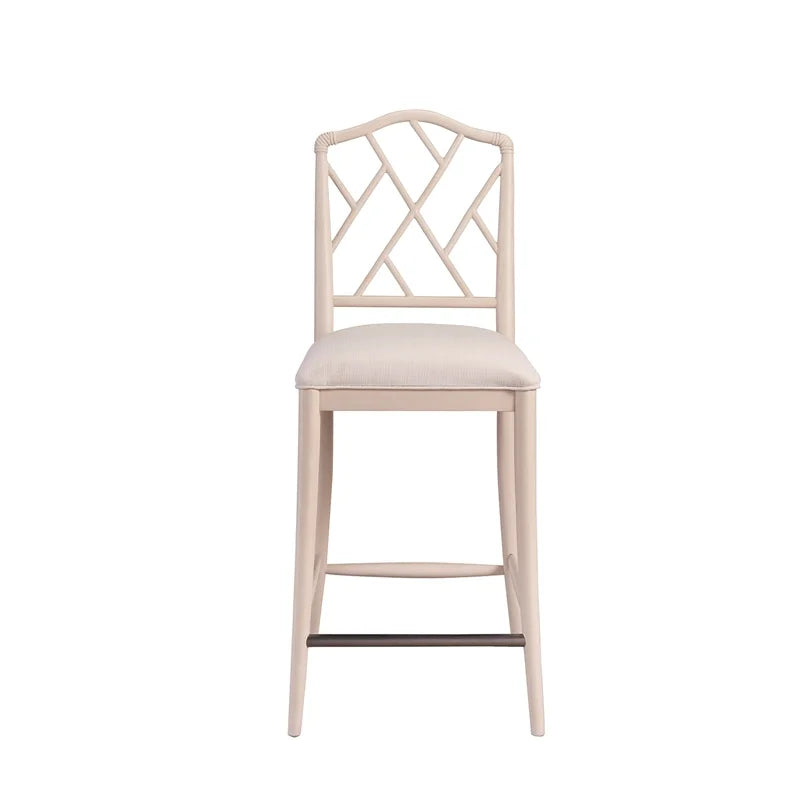 Set of 2 Solid Wood Bar Stool in Off White W944463