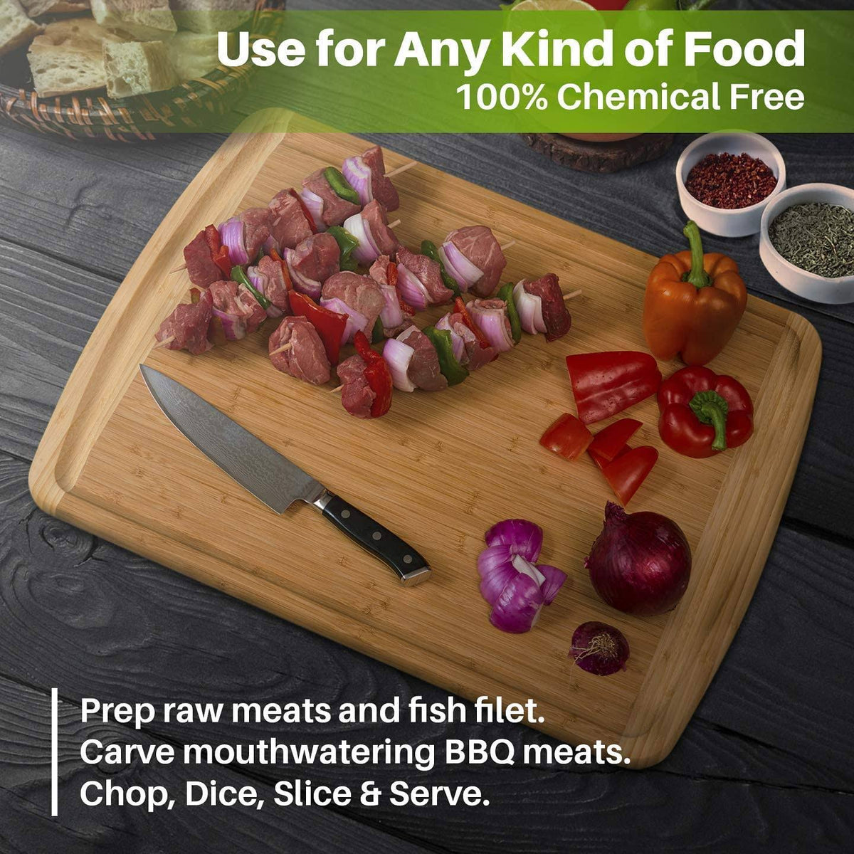 XXL Extra Large Bamboo Cutting Board K4852