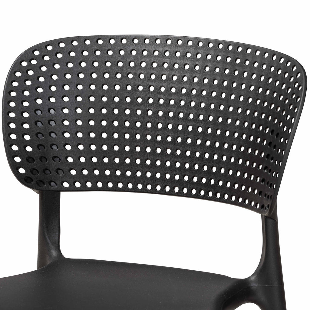Black Finished Polypropylene Plastic 4-Piece Stackable Dining Chair Set K9695