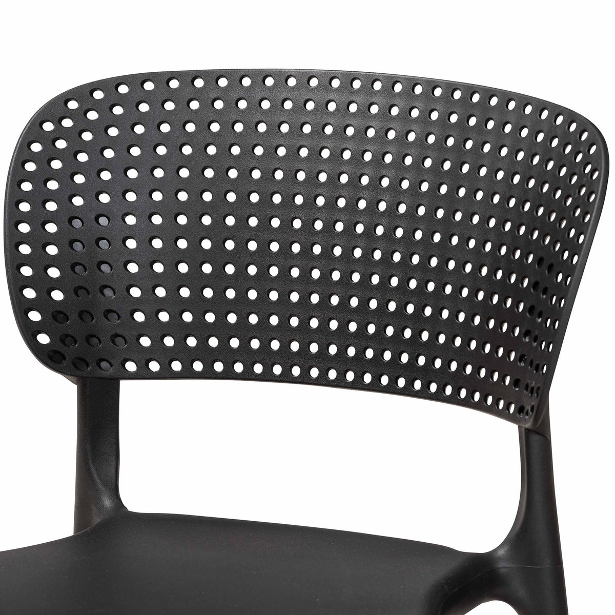 Black Finished Polypropylene Plastic 4-Piece Stackable Dining Chair Set K9695