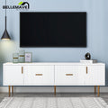 White Wood TV Stand with 2 Drawers and Cabinets U4820