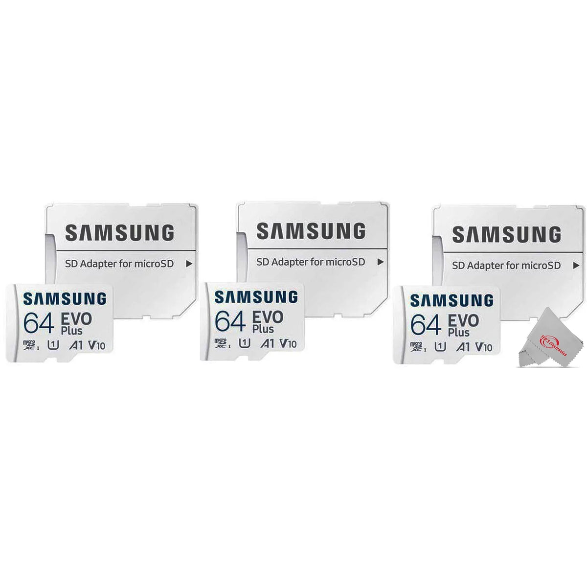 64GB microSDXC Memory Card with SD Adapter 3 Pack G423525