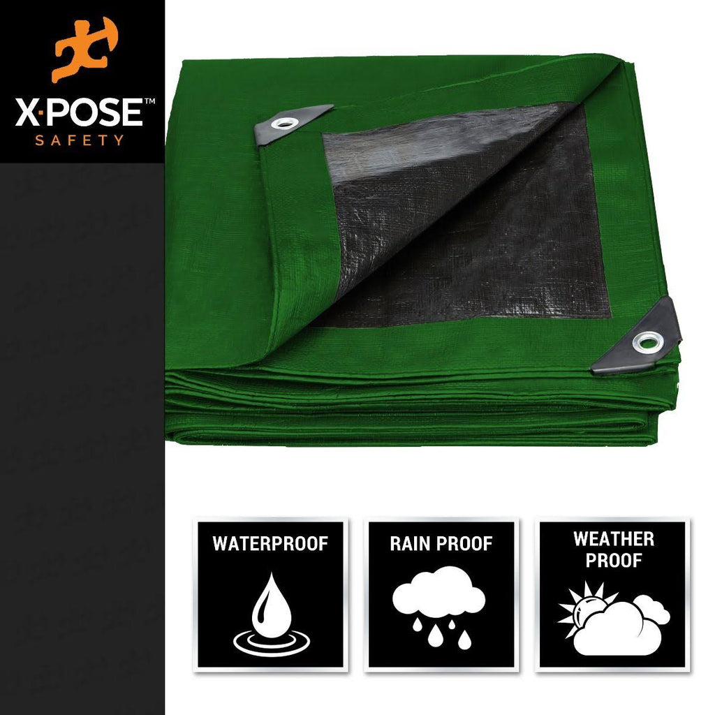 Heavy Duty Green/Black Poly Tarps 20' x 40' N89405