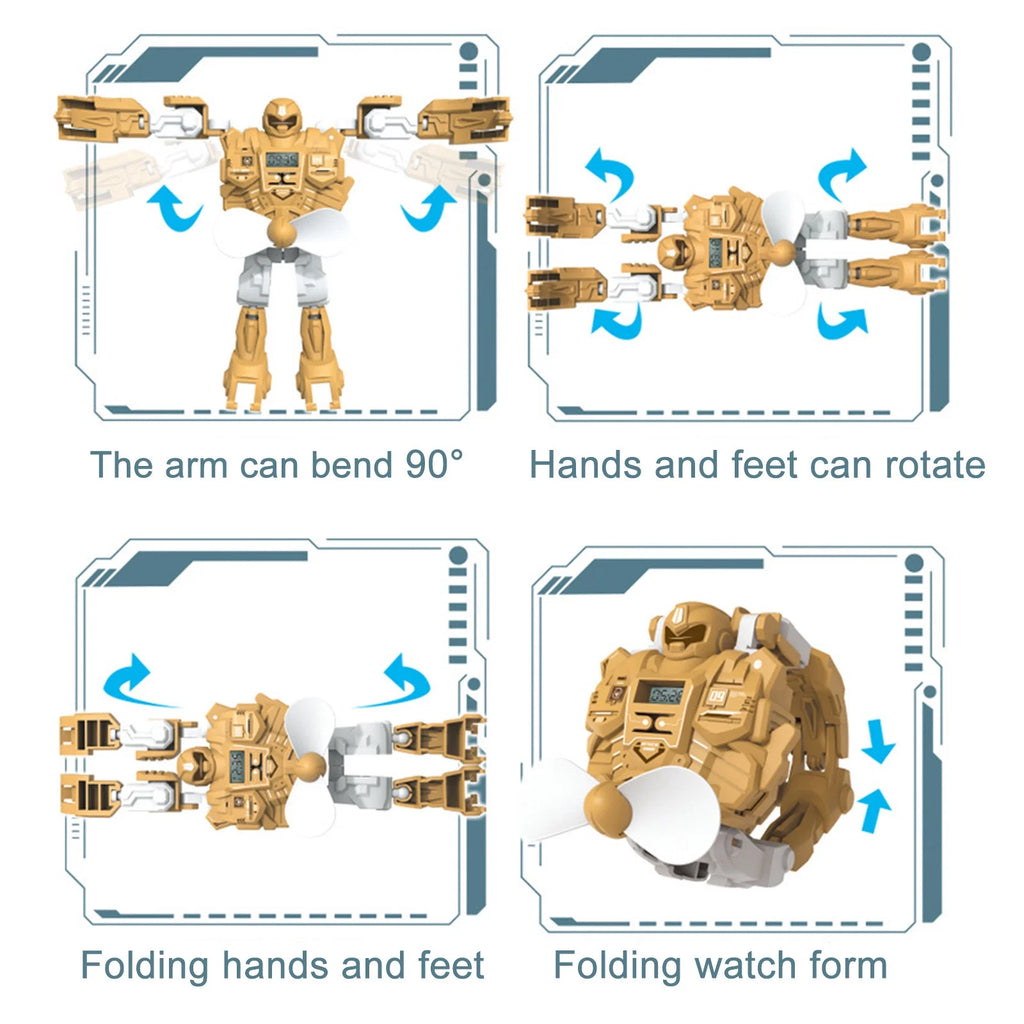 Digital Watch 3 In 1 Deformation Robot with Fan A675