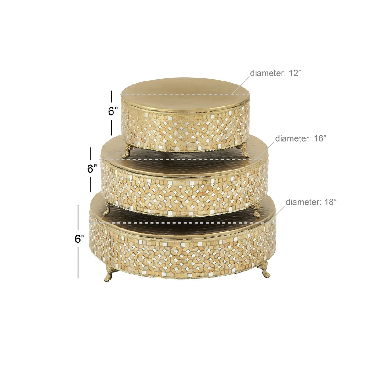 Metal Mosaic Cake Stand (Set of 3) O99137