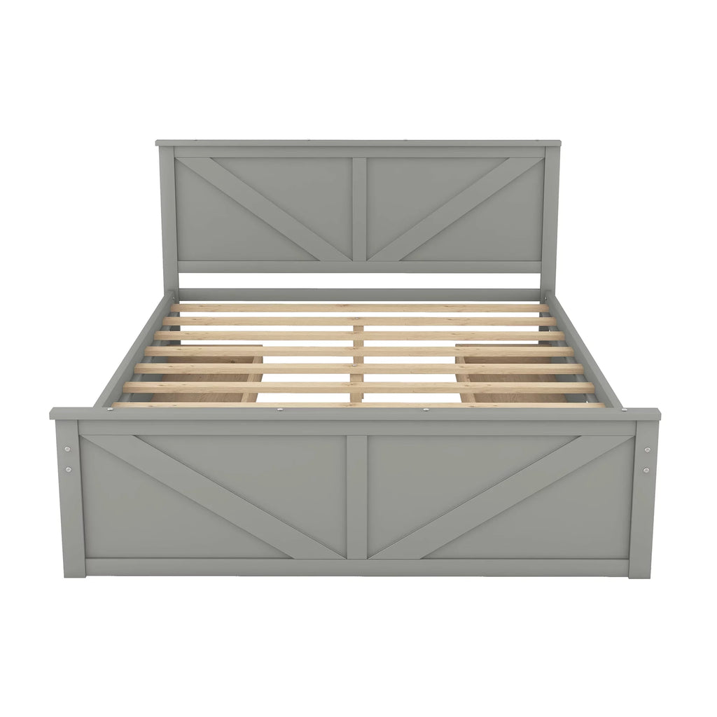 Wood Queen Bed Frame with 4 Storage Drawers V7890