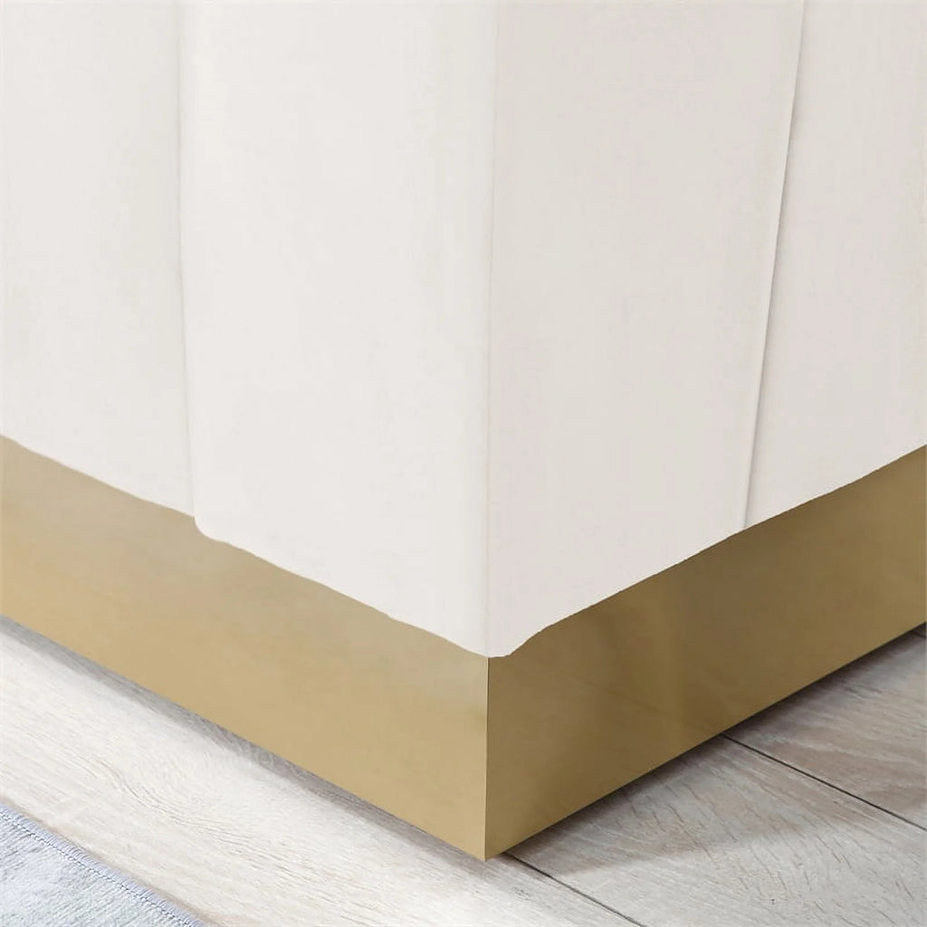 Cream Gold Velvet Steel Sofa S95504