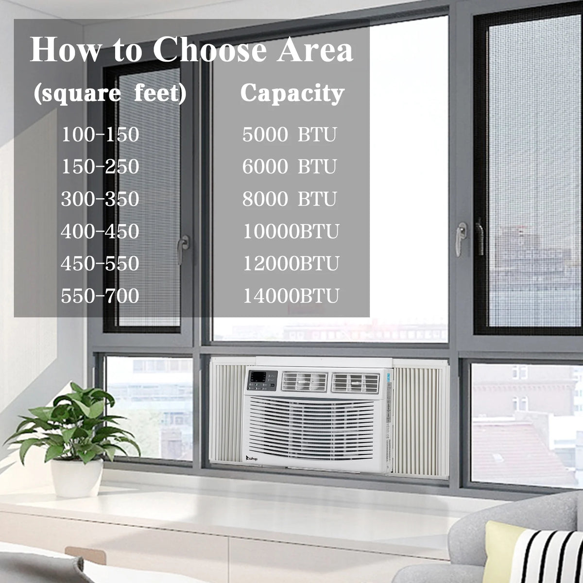 8000BTU 115V Window Air Conditioner with Remote Control F4771