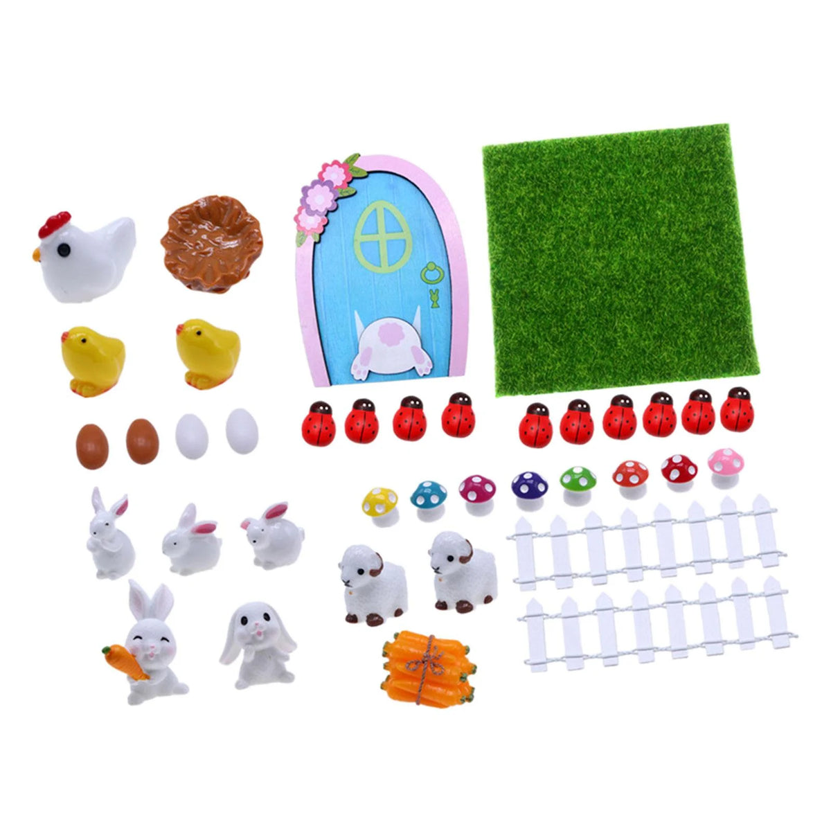 1:12 Scale Dollhouse Easter Rabbit Figurines Decor N533