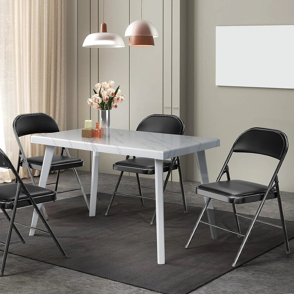 Black Set of 10 Folding Chairs O772