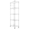 5 Tier Black Adjustable Metal Shelving Unit on Wheels B152385