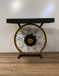 Black and Gold Wheel Accent Table Q2320