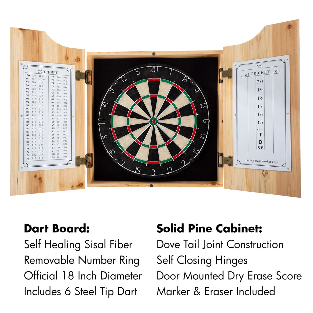 Dart Cabinet Set with Darts and Board V225