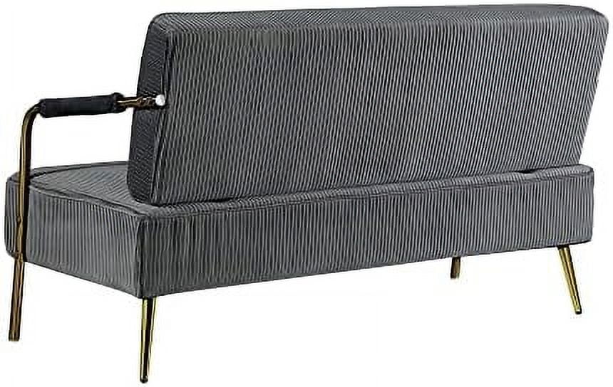 55" Velvet Loveseat Sofa with 2 Throw Pillows N65392