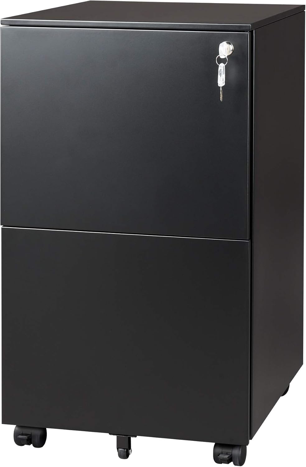 Black 2-Drawer Mobile File Cabinet with Lock M222386