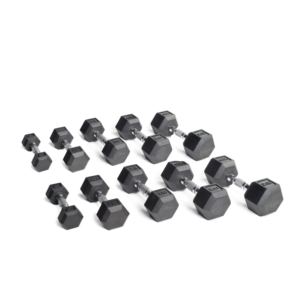 150lb Rubber Hex Dumbbell Set I77814