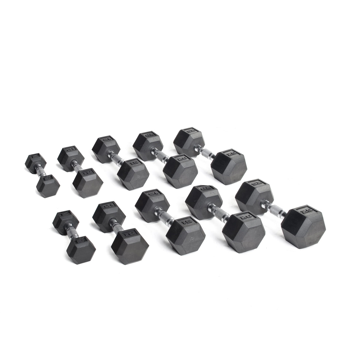 150lb Rubber Hex Dumbbell Set I77814