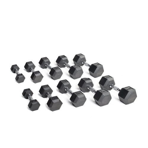 150lb Rubber Hex Dumbbell Set I77814