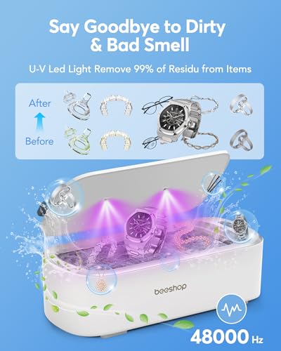 45kHz Ultrasonic Retainer Cleaner with 3 Modes 200ML White R285