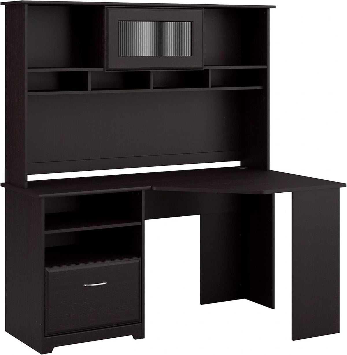White Corner Desk with Hutch S670509