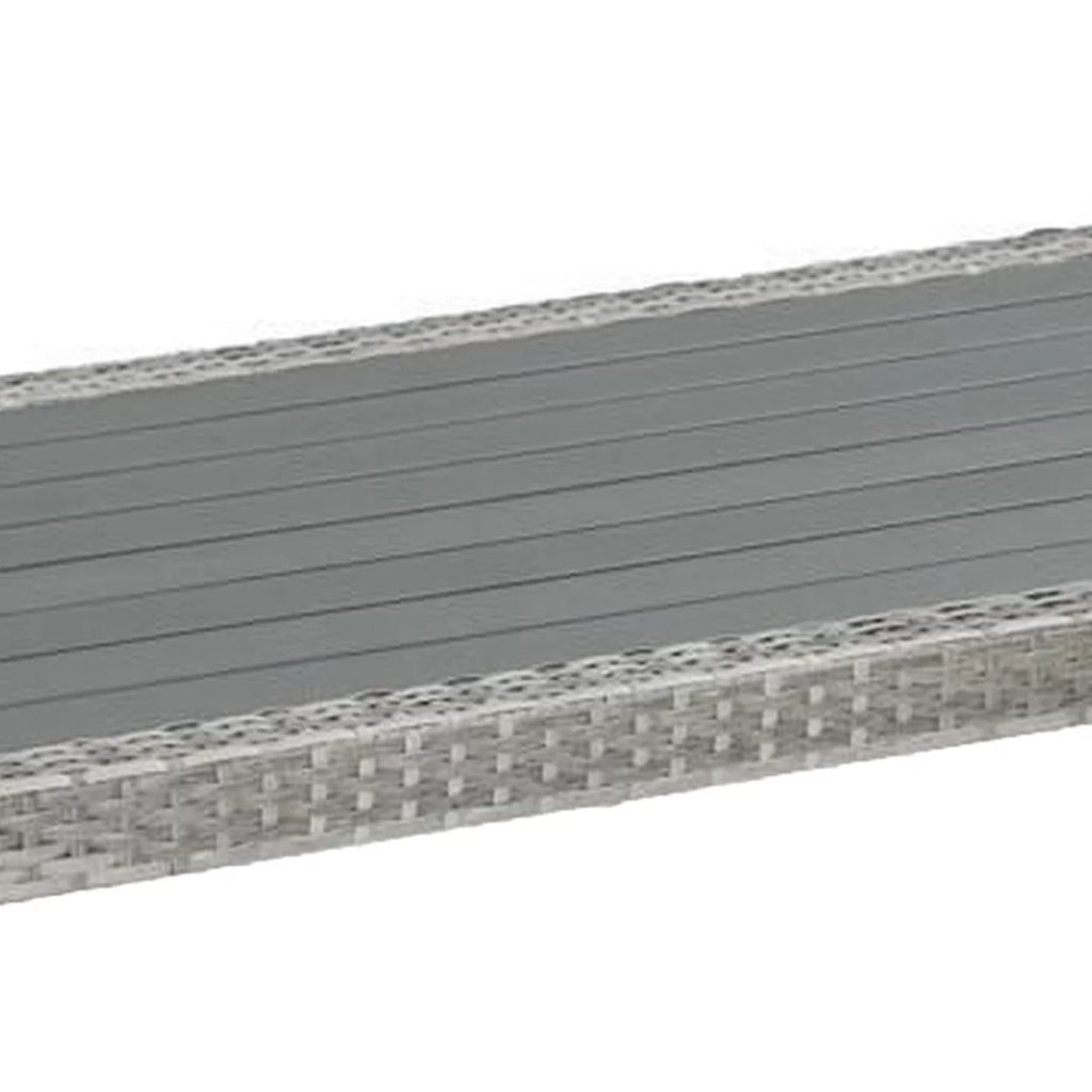 46 Inch Gray Faux Wood Woven Resin Wicker Outdoor Coffee Table A839971