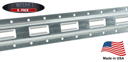 (8 Pack) 5' Vertical Galvanized Steel Bolt-On E-Track Tie-Down Rail M854309