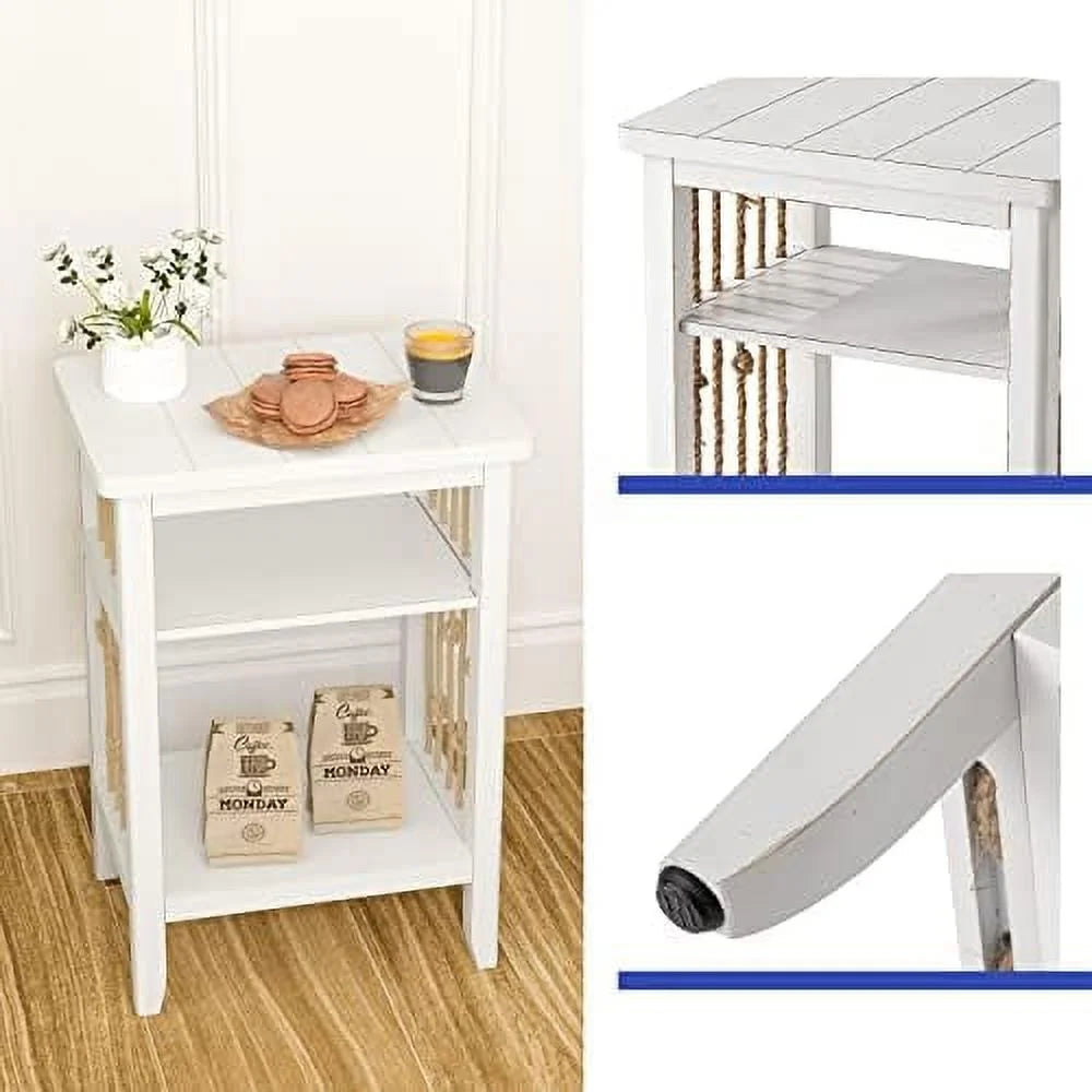 2 Tier MDF Wooden Nightstand I581751