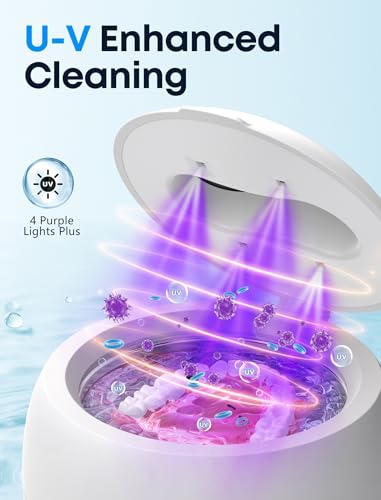 45kHz Ultrasonic Retainer Cleaner with 3 Modes 200ML White R285