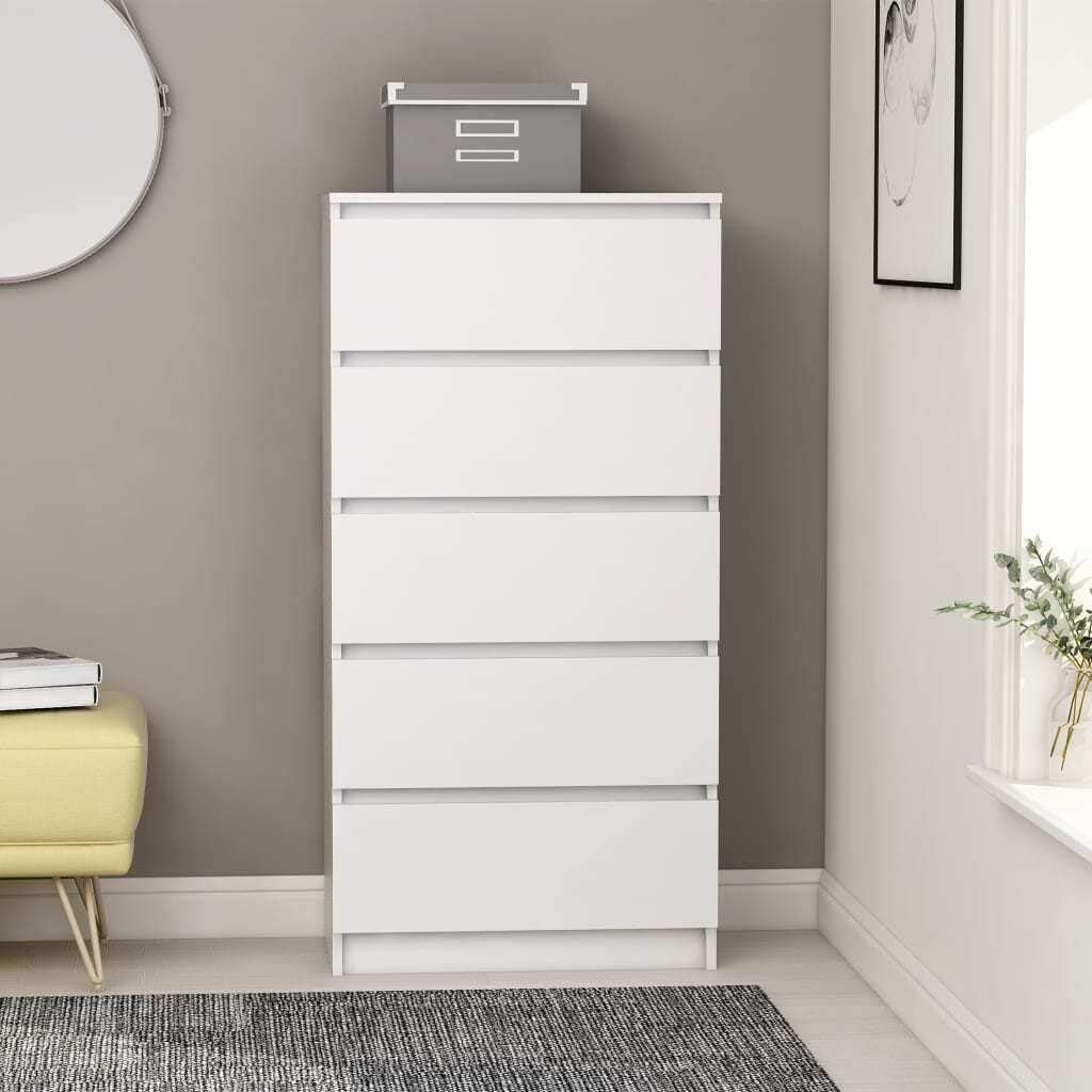 White 23.6 Chipboard Drawer Sideboard M944631