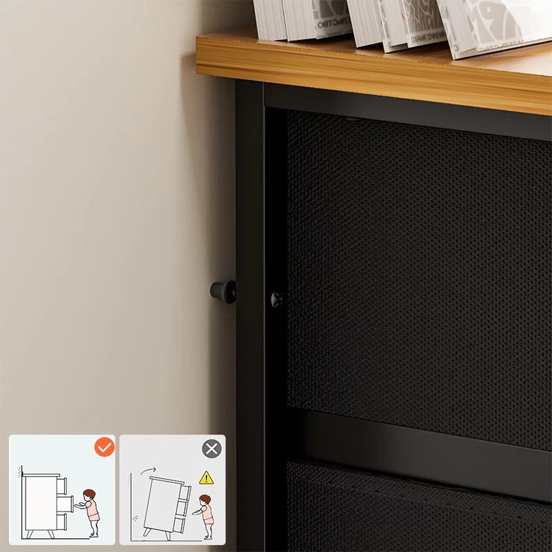 Black 4 Drawer Narrow Dresser Storage Tower S2352