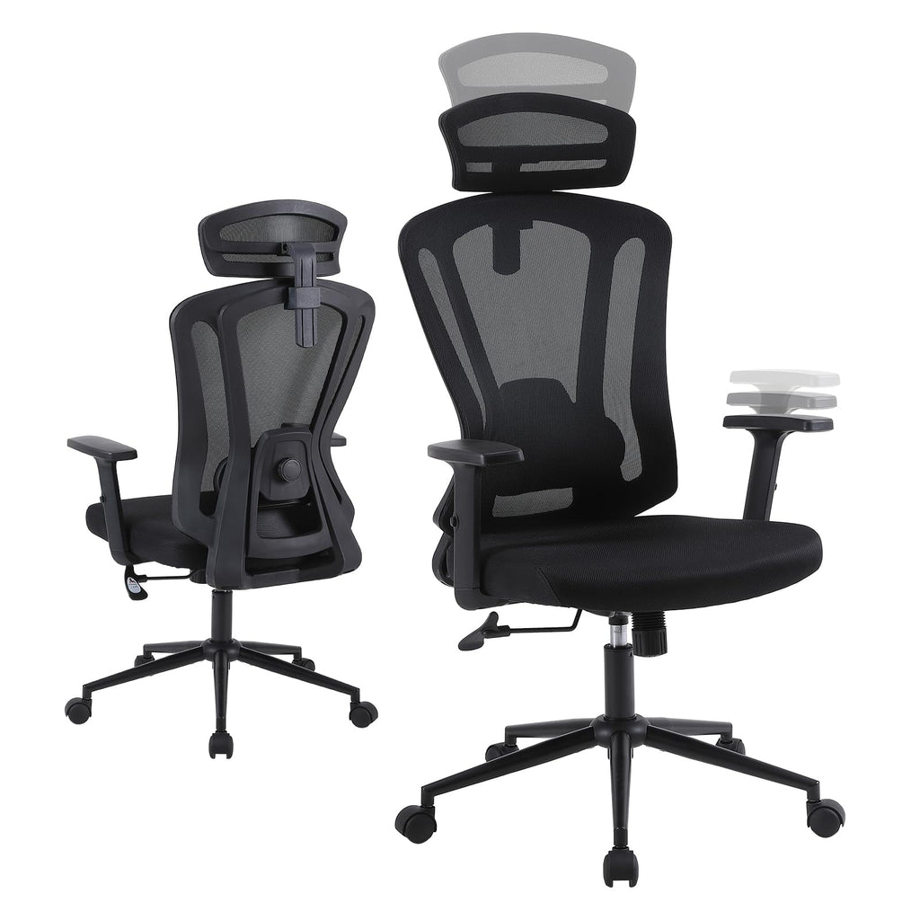 Black Mesh Ergonomic High Back Office Chair with Lumbar Support J7342