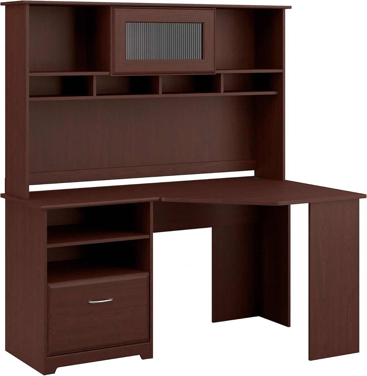 White Corner Desk with Hutch S670509