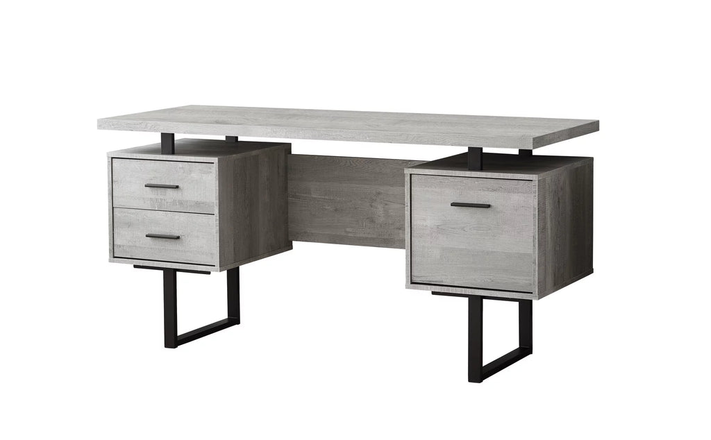 Grey Laminate Computer Desk with Storage Drawers T2697