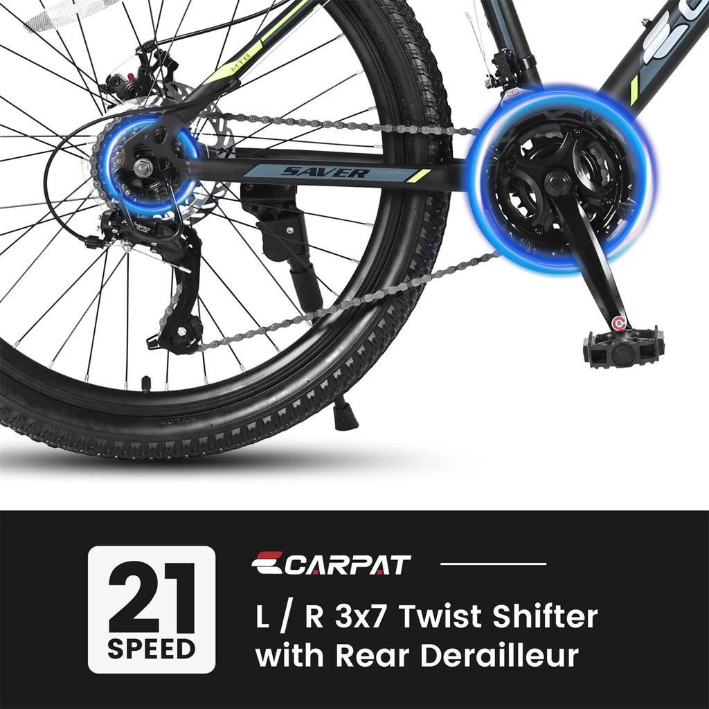 24 inch 21 Speed Mountain Bike with Dual Disc Brakes and Front Suspension B56671
