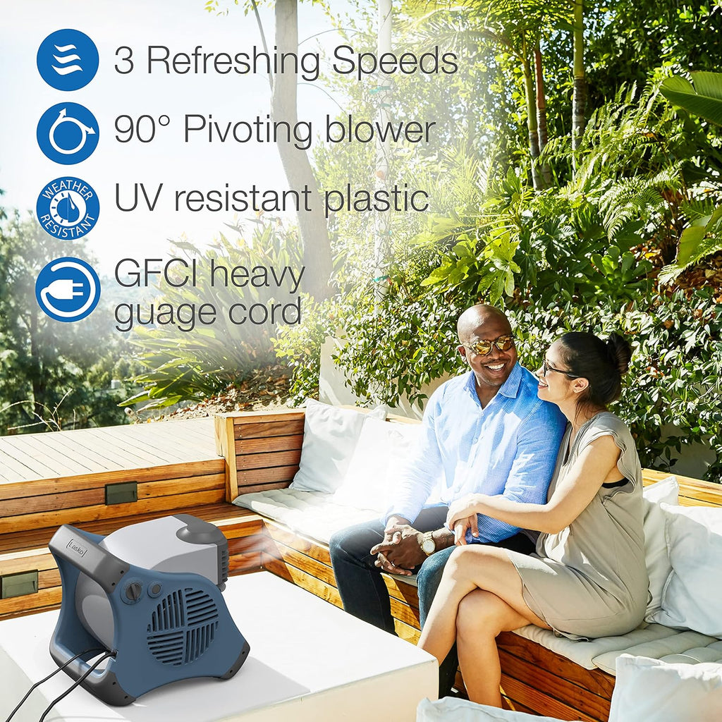 Blue Outdoor Misting Fan Q82186