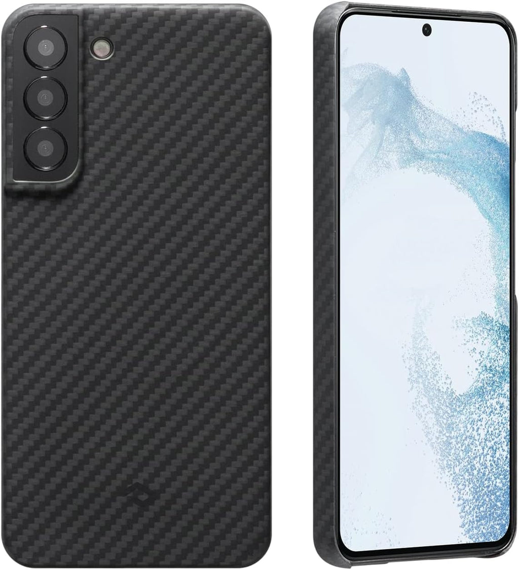 Black/Grey Twill Aramid Fiber Slim Fit Phone Case Pack of 2 B796