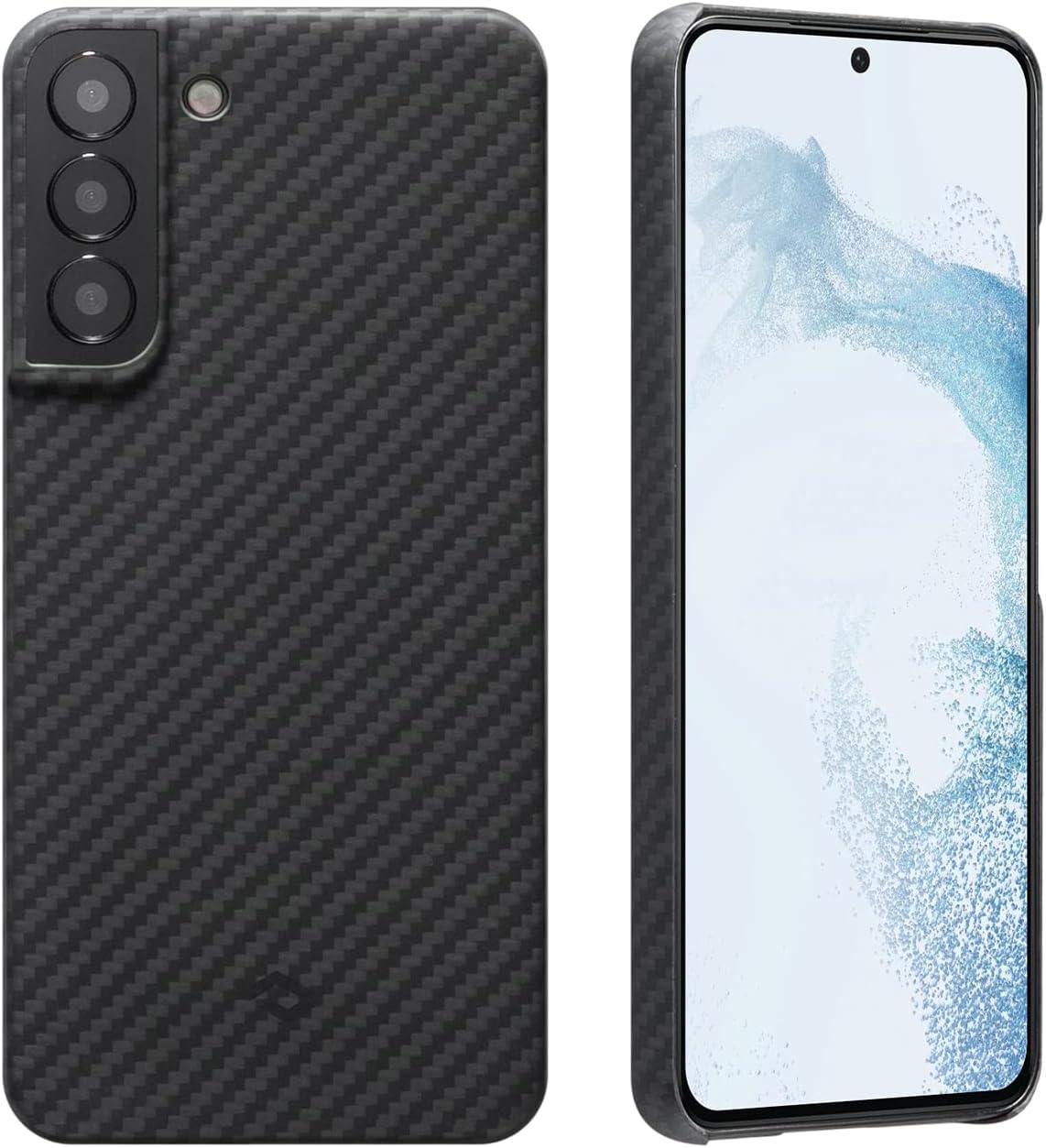 Black/Grey Twill Aramid Fiber Slim Fit Phone Case Pack of 2 B796