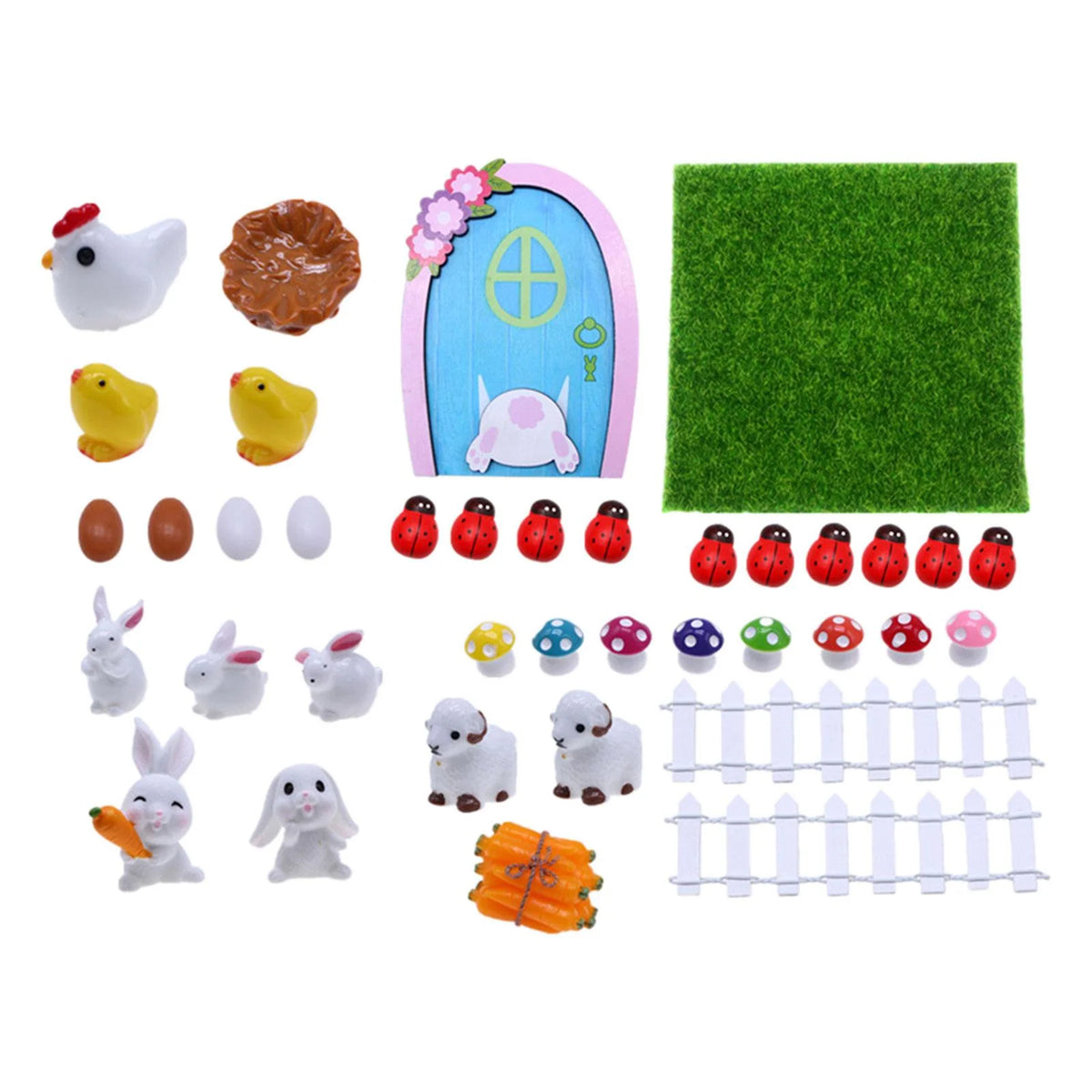 1:12 Scale Dollhouse Easter Rabbit Figurines Decor N533