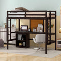 Twin Size Loft Bed with Desk 2 Drawers Cabinet and Writing Board U224