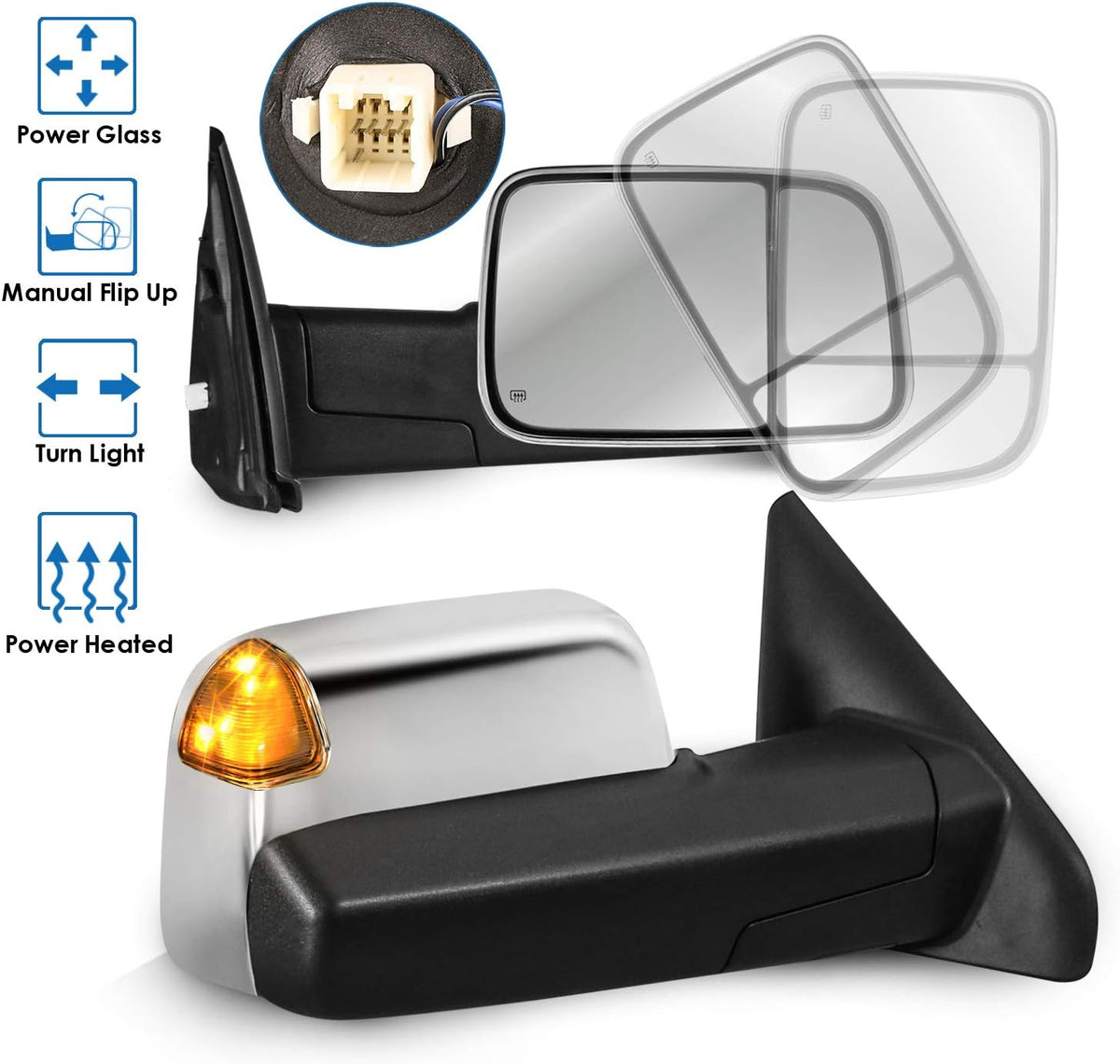 Power Heated Towing Mirrors Set of 2 S494